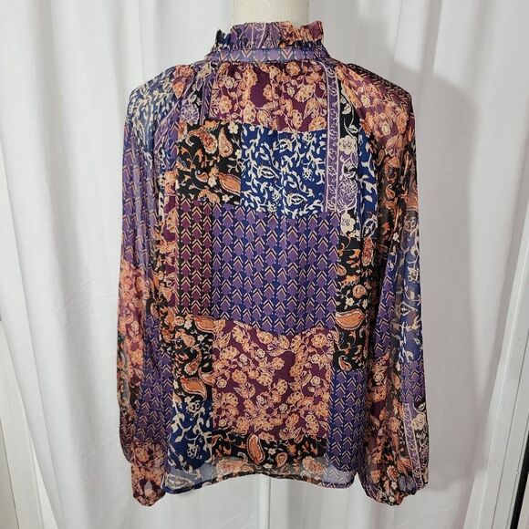 Fate mixed print long sleeve blouse - Picture 2 of 11